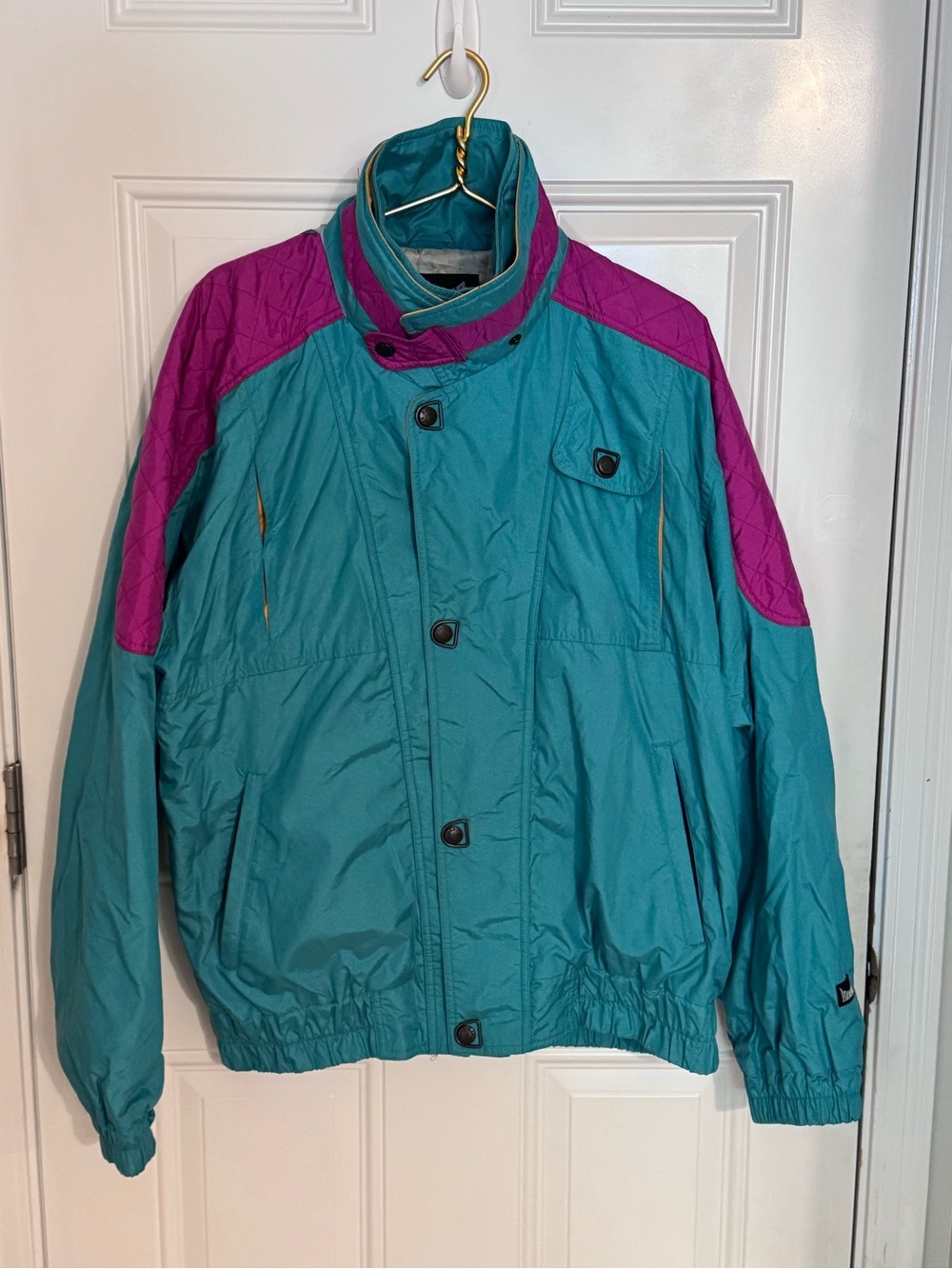 Vintage Y2K Marker Outdoor Jacket Green Snow Ski Coat Windbreaker Mens Sz XL EUC